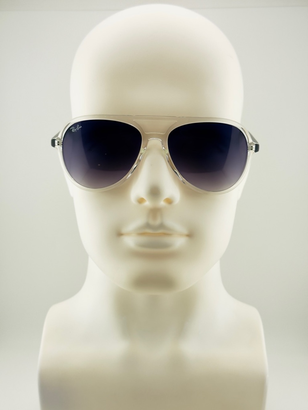 Ray-Ban Aviator Sunglasses RB4376 Transparent Frame with Gradient Dark Gray Lens - Picture 3 of 16